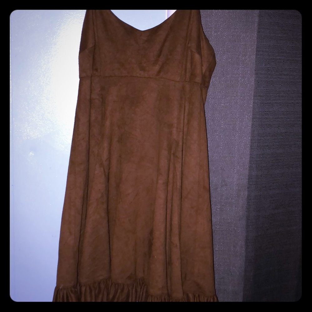 Bcbg brown suede dress